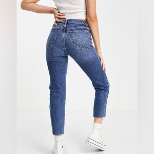 Topshop Straight Leg Ankle Jeans Raw Hem